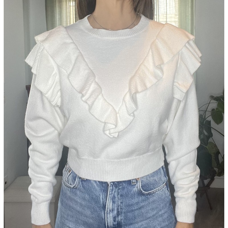 Jersey blanco con volante.