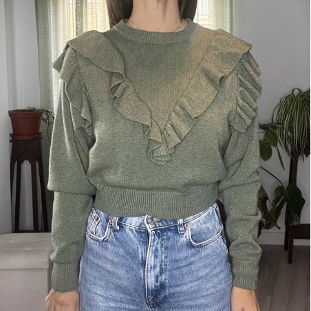 Jersey verde con volante.