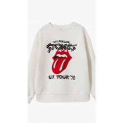 Jersey blanco estampado Rolling.